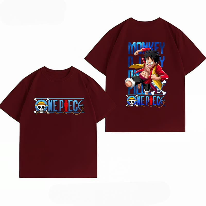 Unisexs Clothing New 100 Cotton Breathable Summer TShirt One Piece Luffy Print Casual Streetwear Unisexs Tops