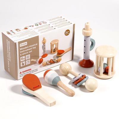 5 Pièces Instruments de Musique pour Bébé Jouets de Hochet Sensoriels Jouets Musicaux Éducatifs pour Bébé Jouets Montessori Cadeaux d'Anniversaire pour Enfants