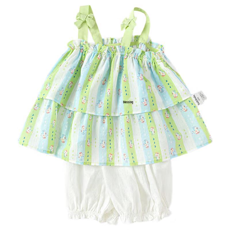 Balabala Kids  Sleeveless Cotton Two-Piece Set 120