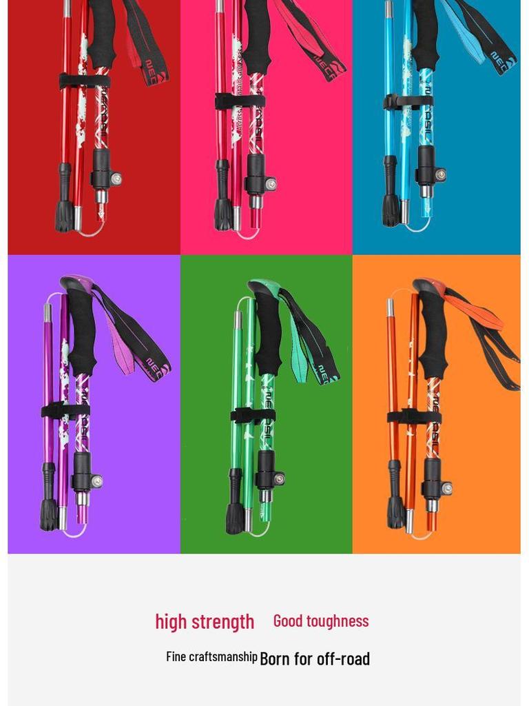 Aluminum Telescopic Hiking & Trekking Poles, Folding Walking Sticks N82