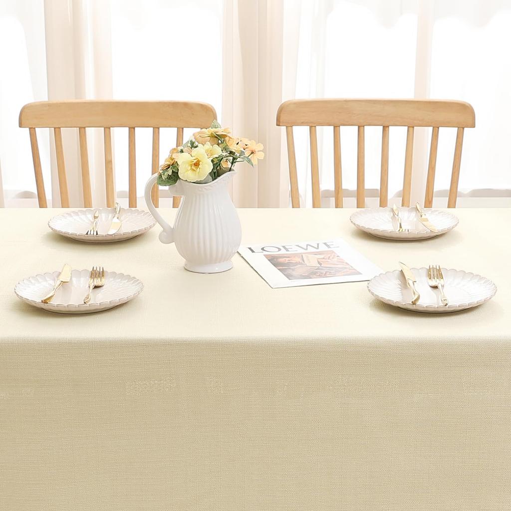 HAPIHAPPY Domestic Tablecloth Rectangular And Round Unpatterned Linen Table Cloth Solid Color Washable Tablecloth For Table
