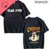 Chicken Game Theme 100Cotton Summer TShirt Shortsleev Tops Breathable Printed Fashion Mens Womens High Quality Oneck