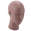 Female Bald Head Mannequin PVC Soft Rubber Human Skin Texture Makeup Practice Mannequin Head for Wig Hat Scarf Display