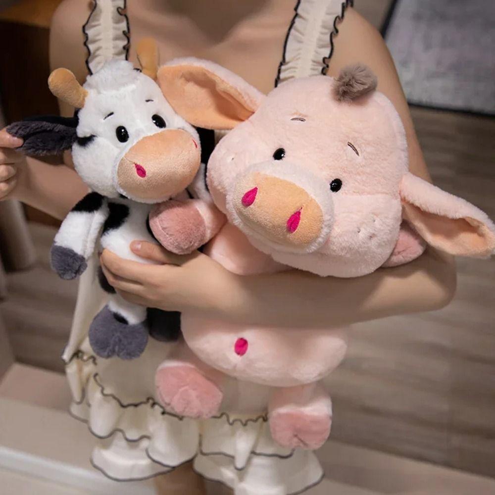 Simulation Cattle Animal Plush Doll Stuffed Cow Bull Cow Plush Toy Milk Cow Plush Doll  Home Decor