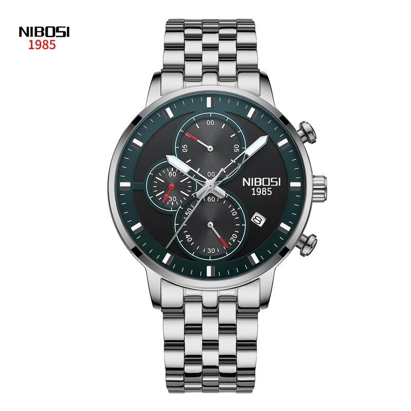 

NIBOSI Фирменные новые кварцевые часы, мужские часы с улучшенной индивидуальностью, светящиеся водонепроницаемые многофункциональные часы