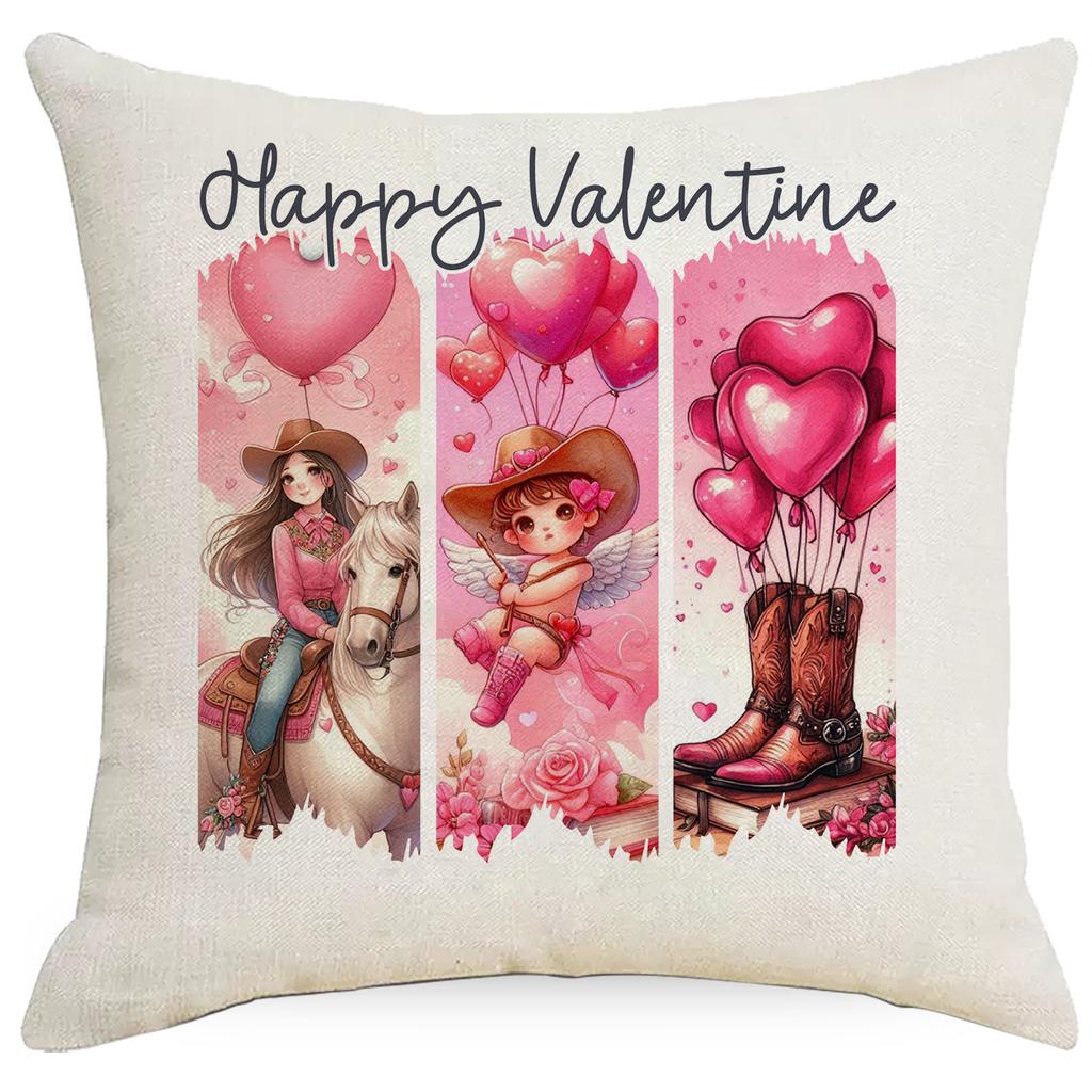 Nowa Poszewka na Poduszkę Walentynkową Anioł Skrzydła Miłości Nadruk Dekoracja Świąteczna Poszewka na Poduszkę Sofa
