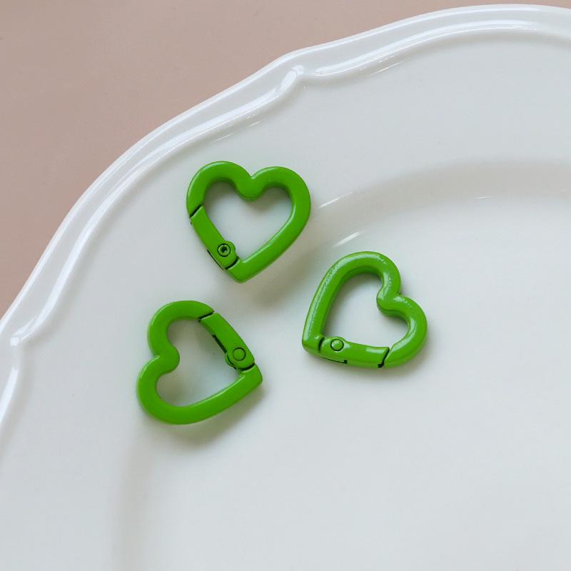 Macaron Color Heart Ring Keychain Clasp for DIY Jewelry, Bracelets, and Phone Chains