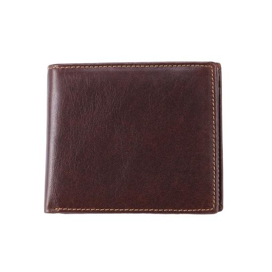 RFID Blocking Men Wallet Vintage Faux Leather Bi-fold Wallet with ID Window Coin Pocket Portable Folding Anti-Theft Credit Card Holder