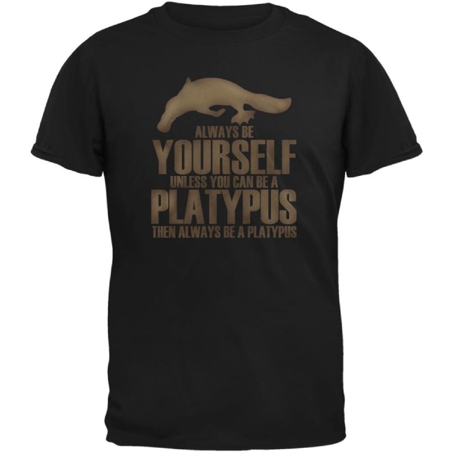 Always be Yourself Platypus Black Youth T-Shirt S