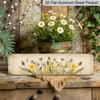 2D Flat - A Aluminium Decorative Sign Featuring A Rustic Garden Scene with Dandelions and Wildflowers, Designed for Home Decor. Measures