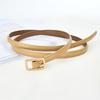 Women's Genuine Leather Non-hole Knotted Thin Belt Decorative Women's Dress Versatile Women's Belt Running Belt