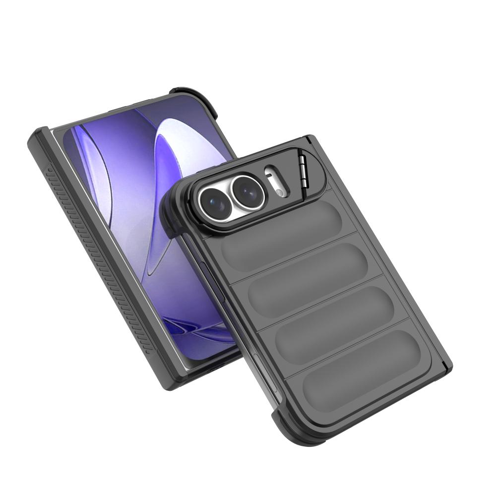 Fold Lens Stand Holder Silicone Soft Phone Case For iPhone Duo Solid Color Shockproof Bumper Armor Back Cover For iPhone Duo