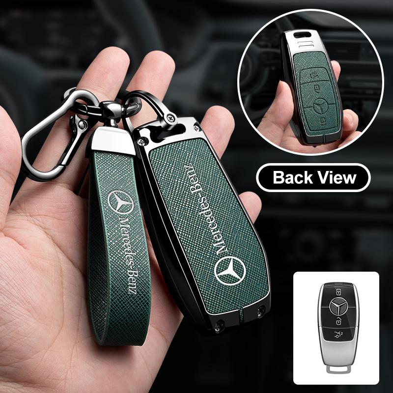 Zinc Alloy Leather Car Key Case Cover Shell For Mercedes Benz AMG A C E S G Class GLC CLE CLA GLB GLS W177 W205 W213 W222 X167
