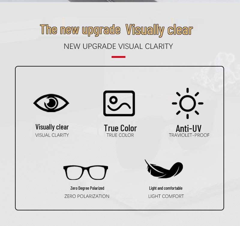 New Nylon Polarized Men's Square Sunglasses: Fashionable, Trendy Driving Shades