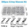 300Pcs/Box Fishing Crimp Sleeves Kit Double Barrel Crimp Sleeves Copper Crimping Sleeves Tubes Fishing Line Connector Tackle Quality