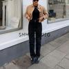 Autumn New Women Clothes Long Sleeve Lapel Simple Button Decoration Leather Crop Jacket Outerwear 4720200