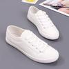 Fashion Unisex White Canvas Shoes Summer Casual Student Sports Shoes Lace-up Plaid Flat Shoes