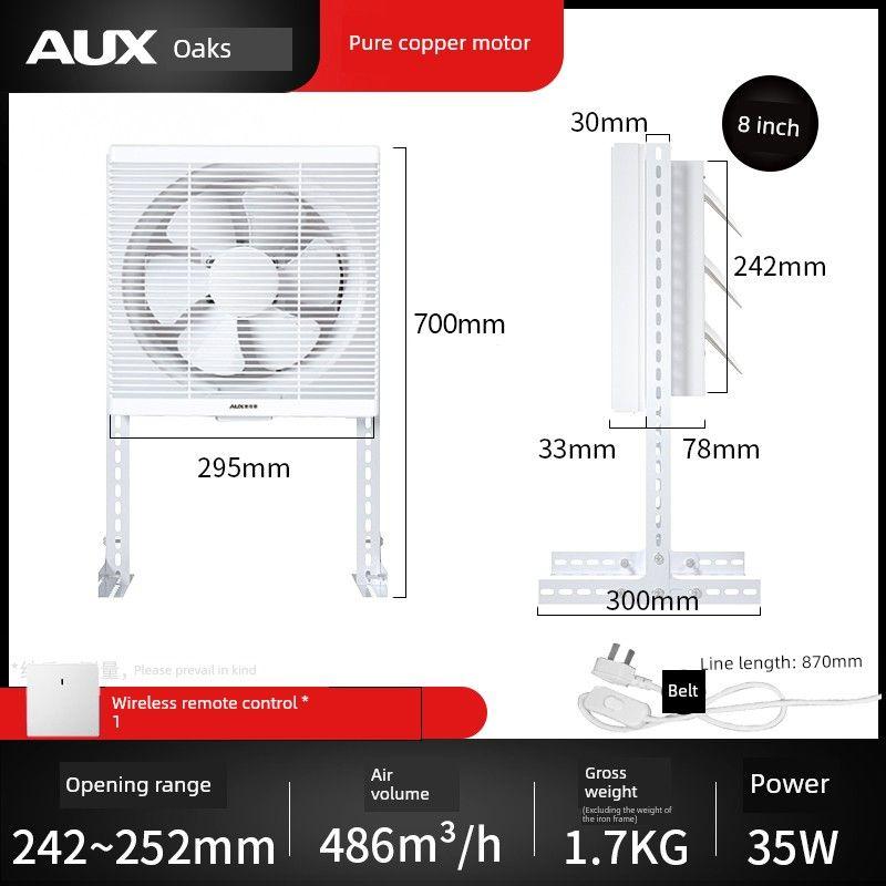 No-Drill Exhaust Fan for Kitchen Windows, No-Installation Exhaust Fan, Powerful Window-Mounted Ventilation Fan