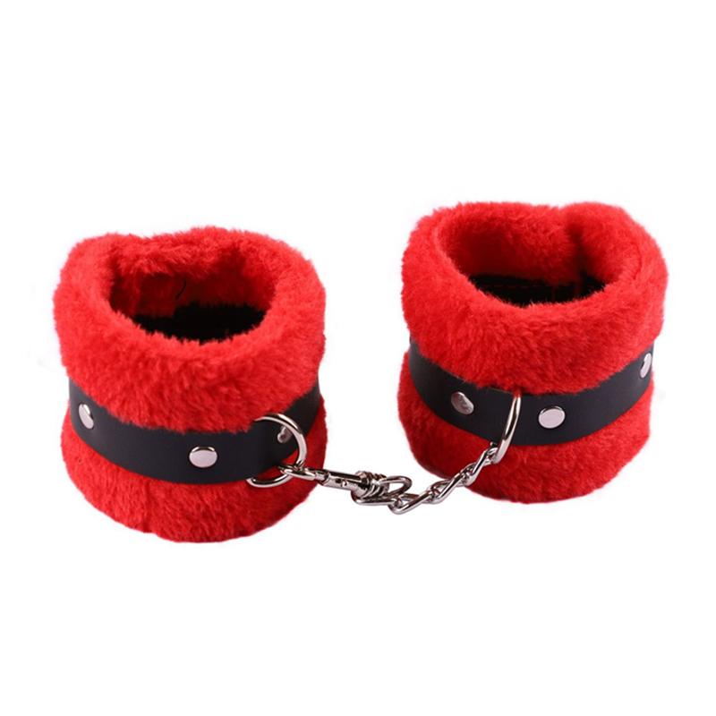 Adjustable Plush Handcuffs - Fetish Hand Shackles BDSM Binding Toys SM Restraints Exotic Bondage Cuffs Adult Game for Women