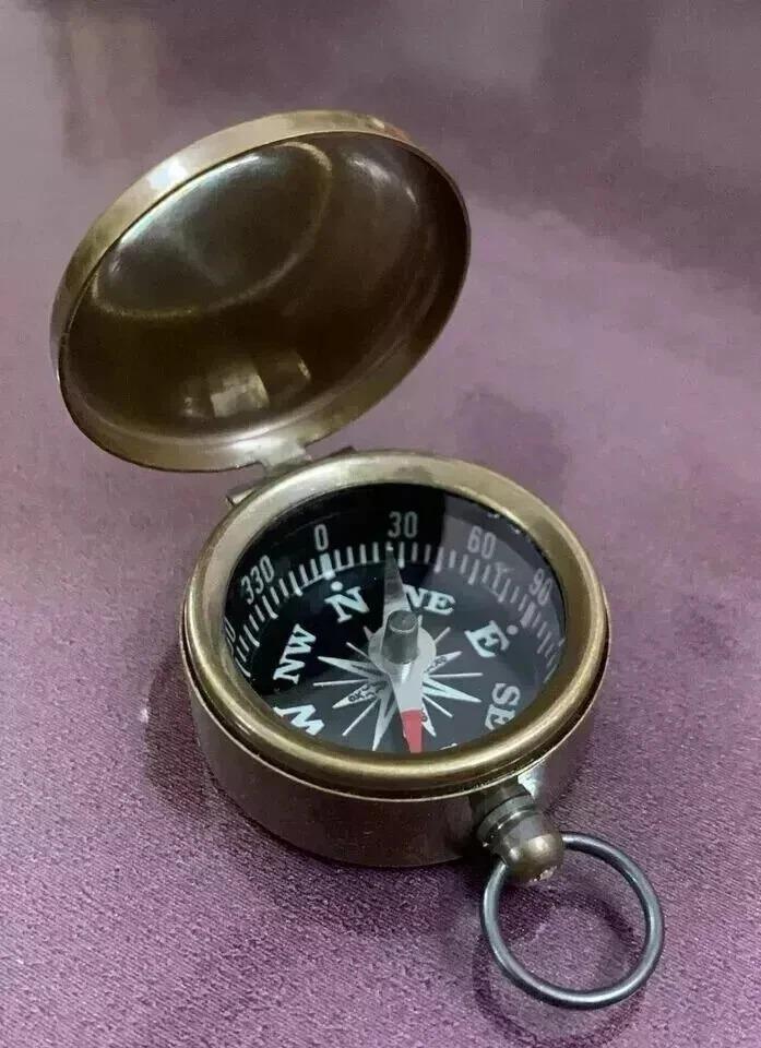 Nautical Vintage Compass Brass WWII Military Pocket Compass