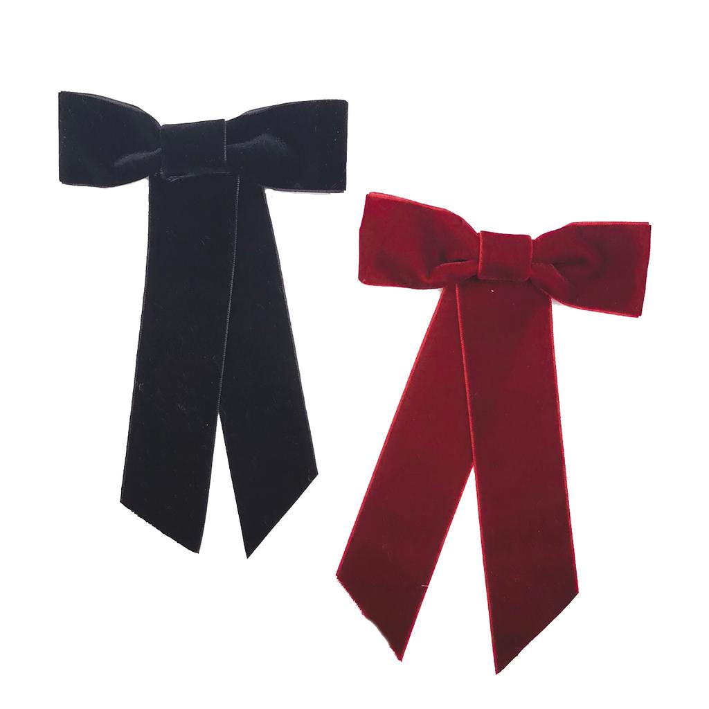 Lystrfac Vintage Velvet Ribbon Bow Barrette Hair Clips For Women Simple Hairpin Top Clip Ladies Hairgrips Hair Accessories