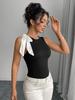 Chic Mini Backless Tank Top Summer Solid Slim Fit Sleeveless Women's Clothing