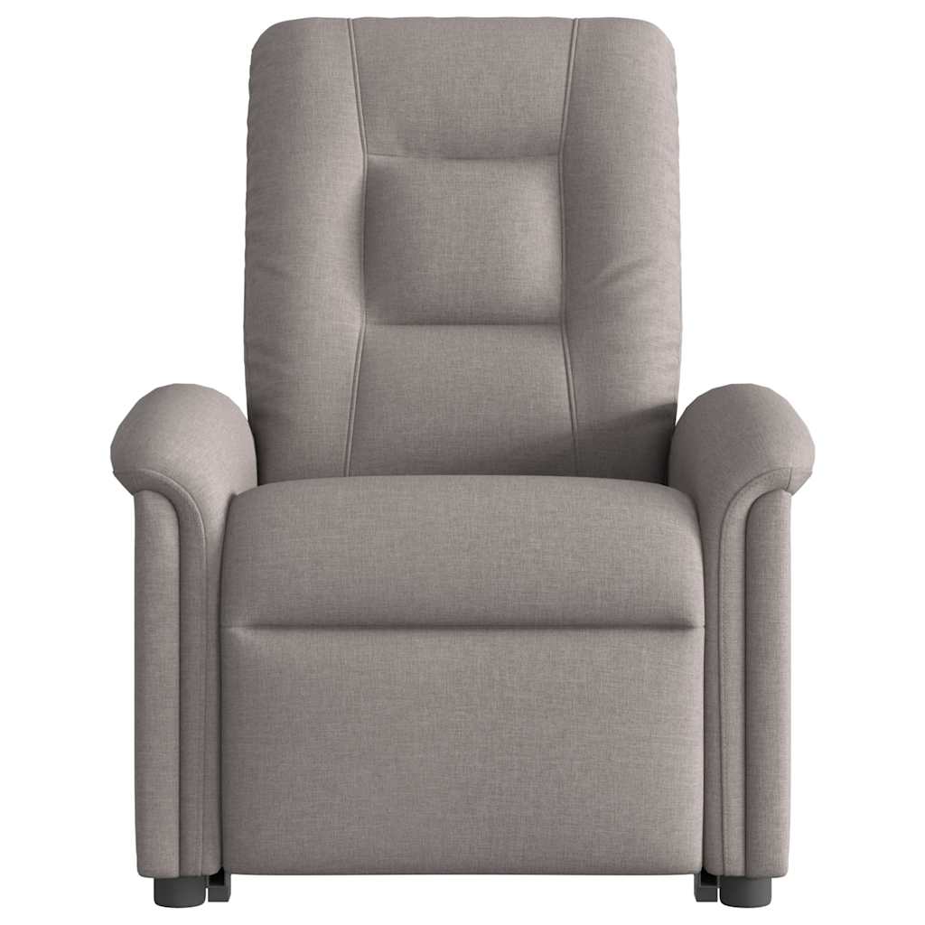 Electric Massage Recliner with Rising Function Taupe Fabric