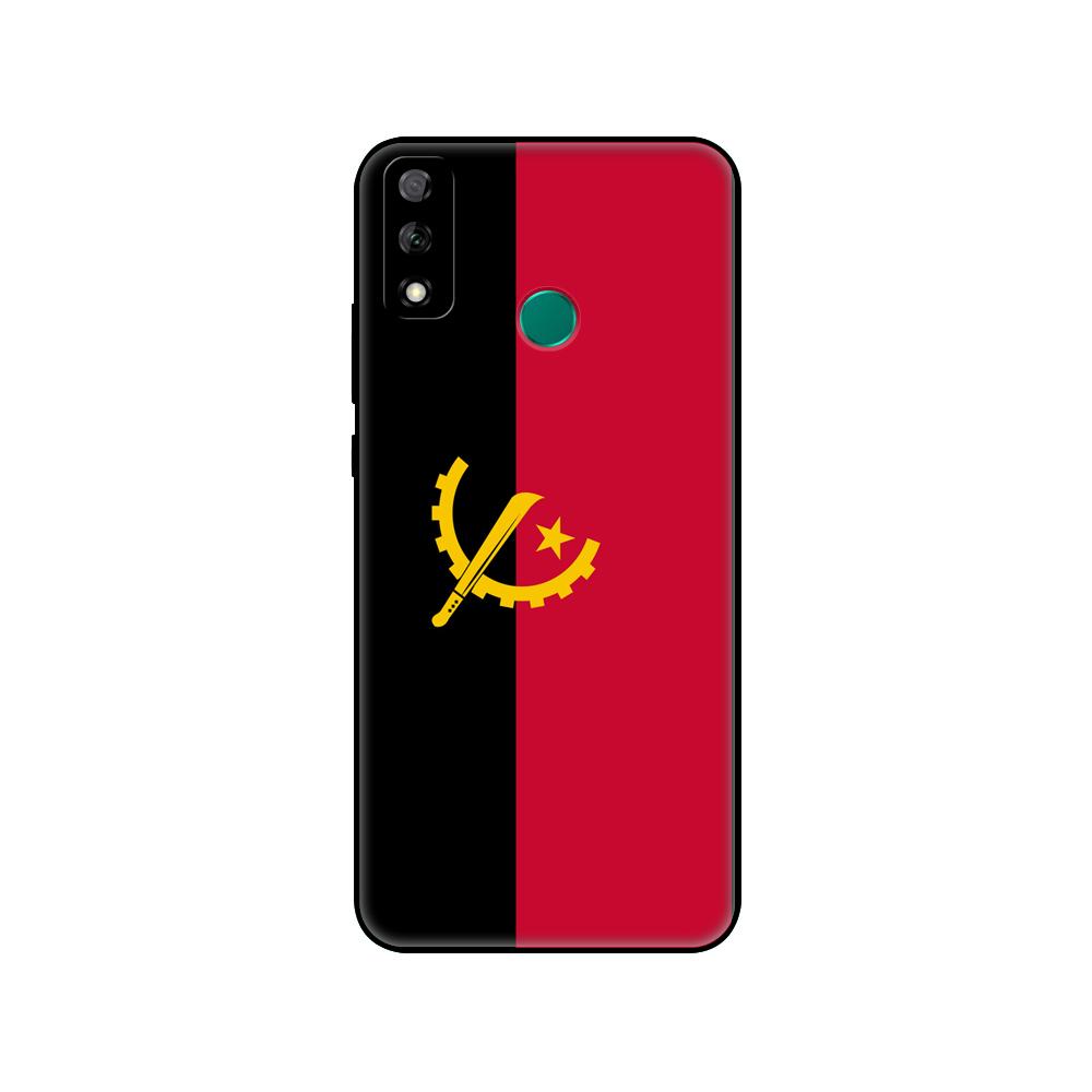 Black Tpu Case For Huawei Y9S Y6S Y8S Y5P Y7P Y8P Case For Huawei Y5 Lite Prime 2018 Y6 2019 Cover Angola Flag
