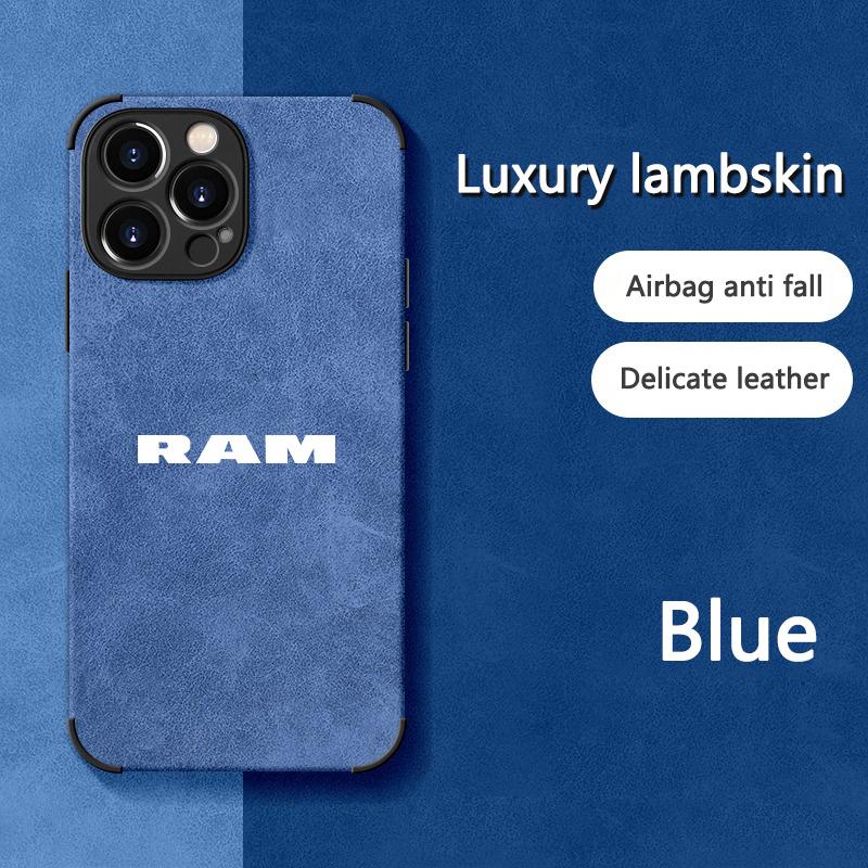

Полностью закрытый чехол из замши для Dodge RAM с эмблемами для iPhone 16 15 13 14 11 12 Pro Max 12 Mini 8 XR X XS 16 Plus 15 Pro Max For iPhone 16pro синий