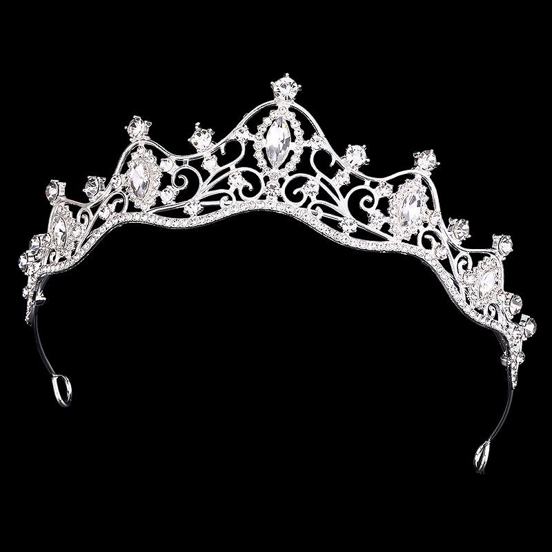 Couronne Rétro Mariée Fille Princesse Couronne d'Anniversaire Alliage Strass Bandeau Accessoires Robe de Mariée