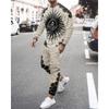 New Men's Long Sleeve T-Shirts Sets Abstract Pattern 3D Print Sports T-Shirt Pants Suit Fashion Tracksuit 2-Piece Jogger Outfits
