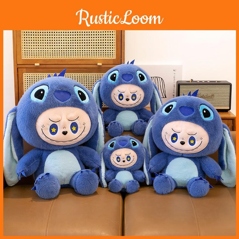 Stitch Labubu Plüschtier Hasenkissen für Mädchen, Geschenk, weiche Tierdekoration