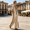 Conjuntos de 2 Peças Color Block para Mulheres Camisas de Manga Curta com Decote em V Profundo e Calças de Perna Larga Conjuntos de Verão para Relaxar