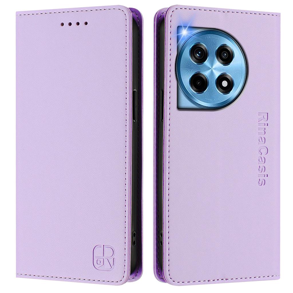 For OnePlus 12 5G Leather Case RINACASIS RC01 Phone Cover with RFID Blocking Wallet Stand