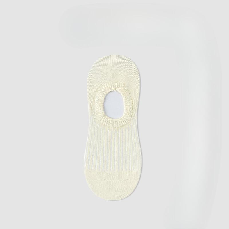 

Женские летние хлопковые тонкие антибактериальные, не вызывающие запаха, не скатывающиеся, дышащие носки-лодочки с нескользящей подошвой 1 pair кремовый