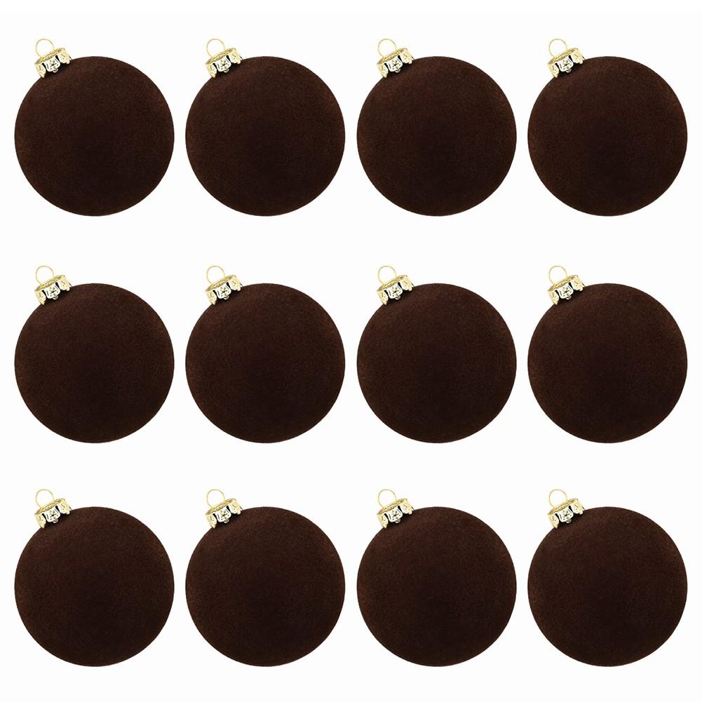 Vibrant 12pcs Flocking Round Decorative Balls for Festive Occasions