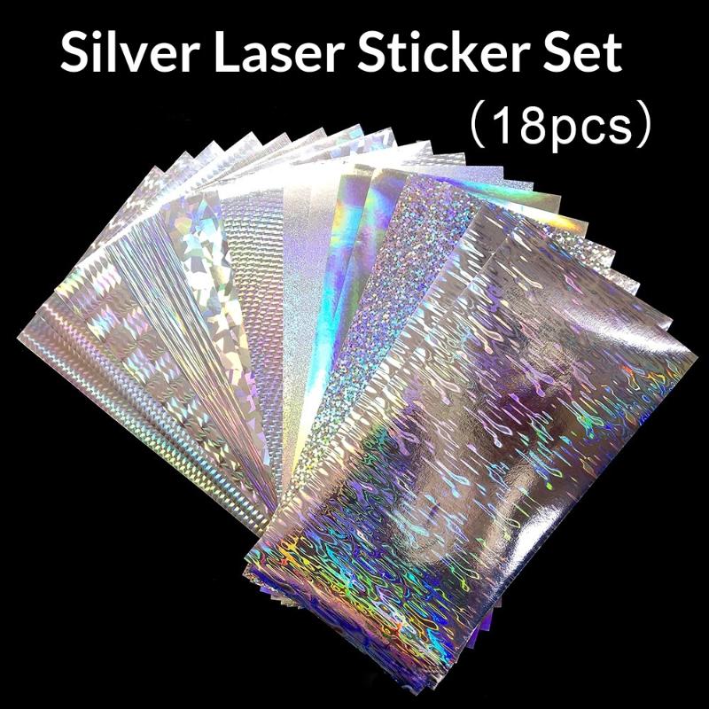 18Pcs Fish Scale Lure Tapes 20X10Cm Flasher Dodger Baits Lure Making Fly Reflective Holographic Fishing Sticker For Fishing Lure