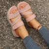 Sandali Bassi a Infradito da Donna Taglie Forti, Scarpe Casual Moda con Lavorazione Intrecciata, Sandali Bassi Estivi a Fascia Singola per Donna