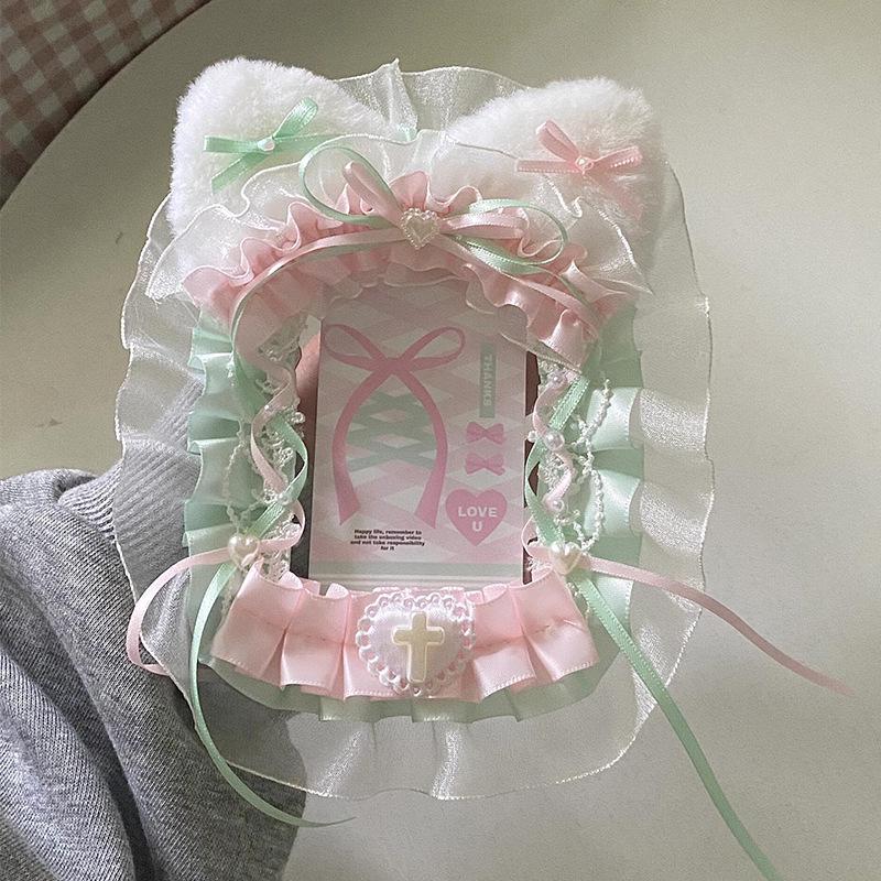 

DIY Handmade Cat Ear Lace Trim Backpack with Pendant
