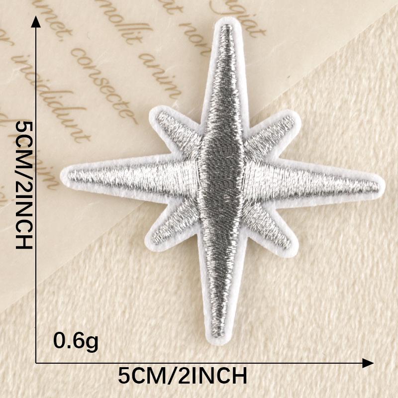 Star and Heart Embroidery Patch - Korean-Style Clothing DIY Accessory