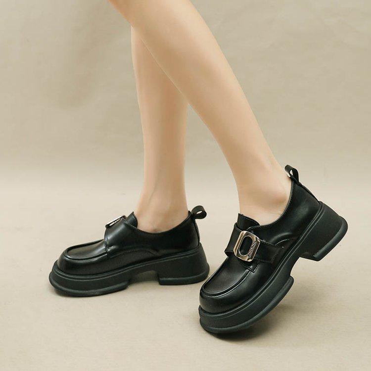 Thick-soled British Style Shoes Female Spring and Fall Lefou Shoes A Footstroke Single Shoes Mary Jane Women's Shoes