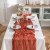 90x180/300cm Table Runners Vintage Cheesecloth Table Setting Table Decor Gauze Tablecloth  Birthday