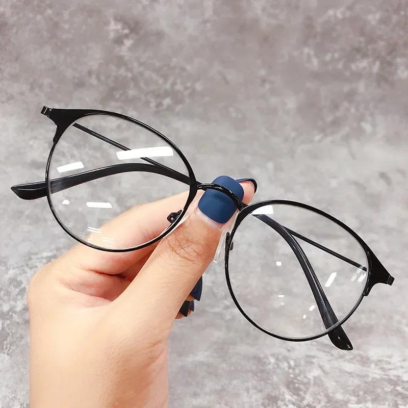Blue Light Blocking Eye Protection Near Sight Glasses Round Frame Myopia Glasses Women Short-sighted Myopia Eyeglasses