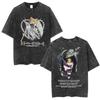 Anime Death Note Ryuk Yagami Light Vintage Washed T Shirt Men's Clothing Cotton T-shirt Fashion Short Sleeve T-shirts Streetwear