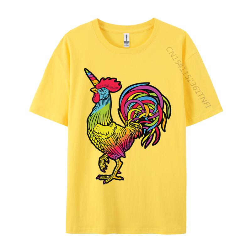 Chicken Unicorn Rainbow Rooster Unicorn Tshirts Male Top Tshirts Special Cotton Tops T Shirt Slim Fit Graphic T Shirts