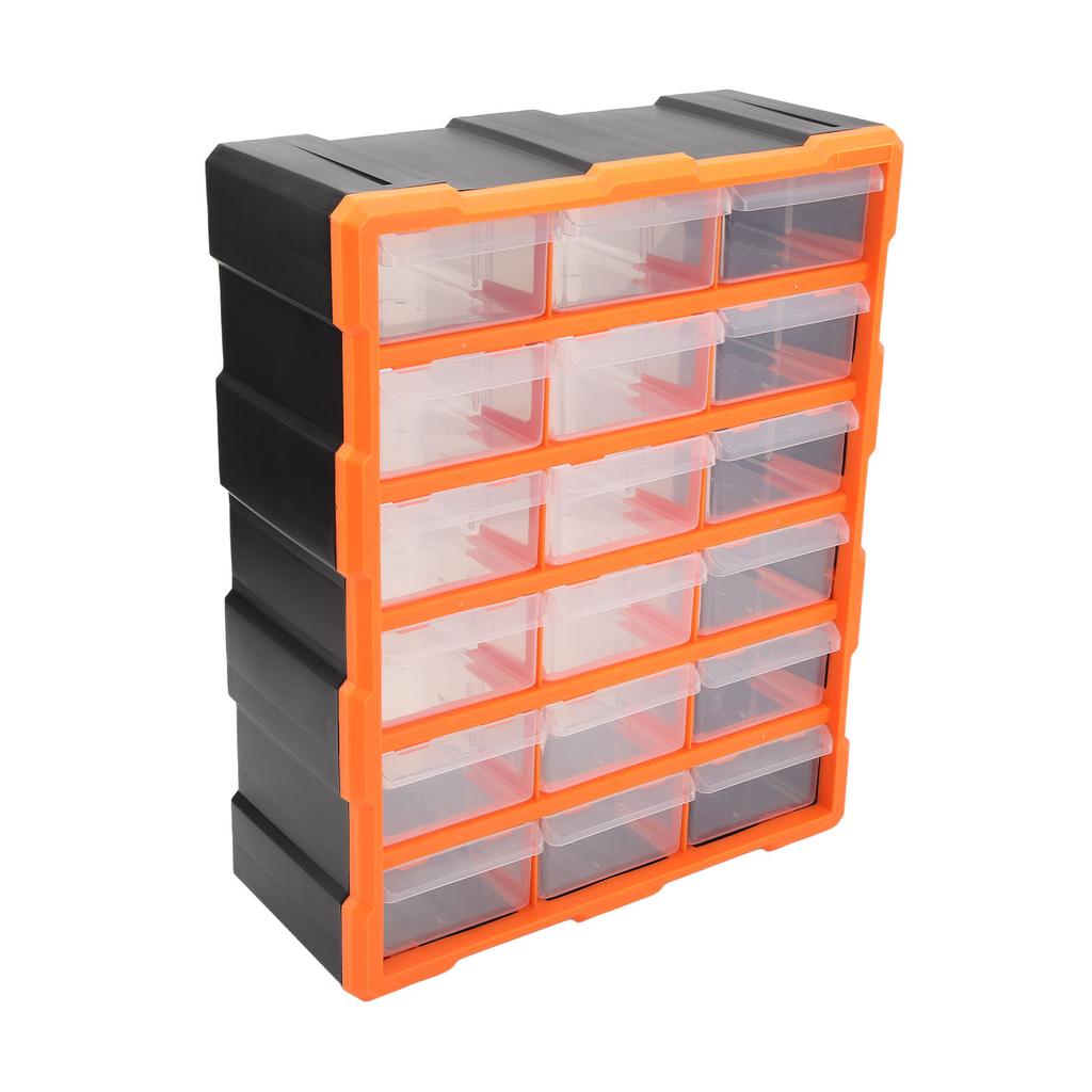 Drawer Type Parts Box 18 Drawers Transparent Large Capacity Wall Mount Storage Container for Screw Electric Components