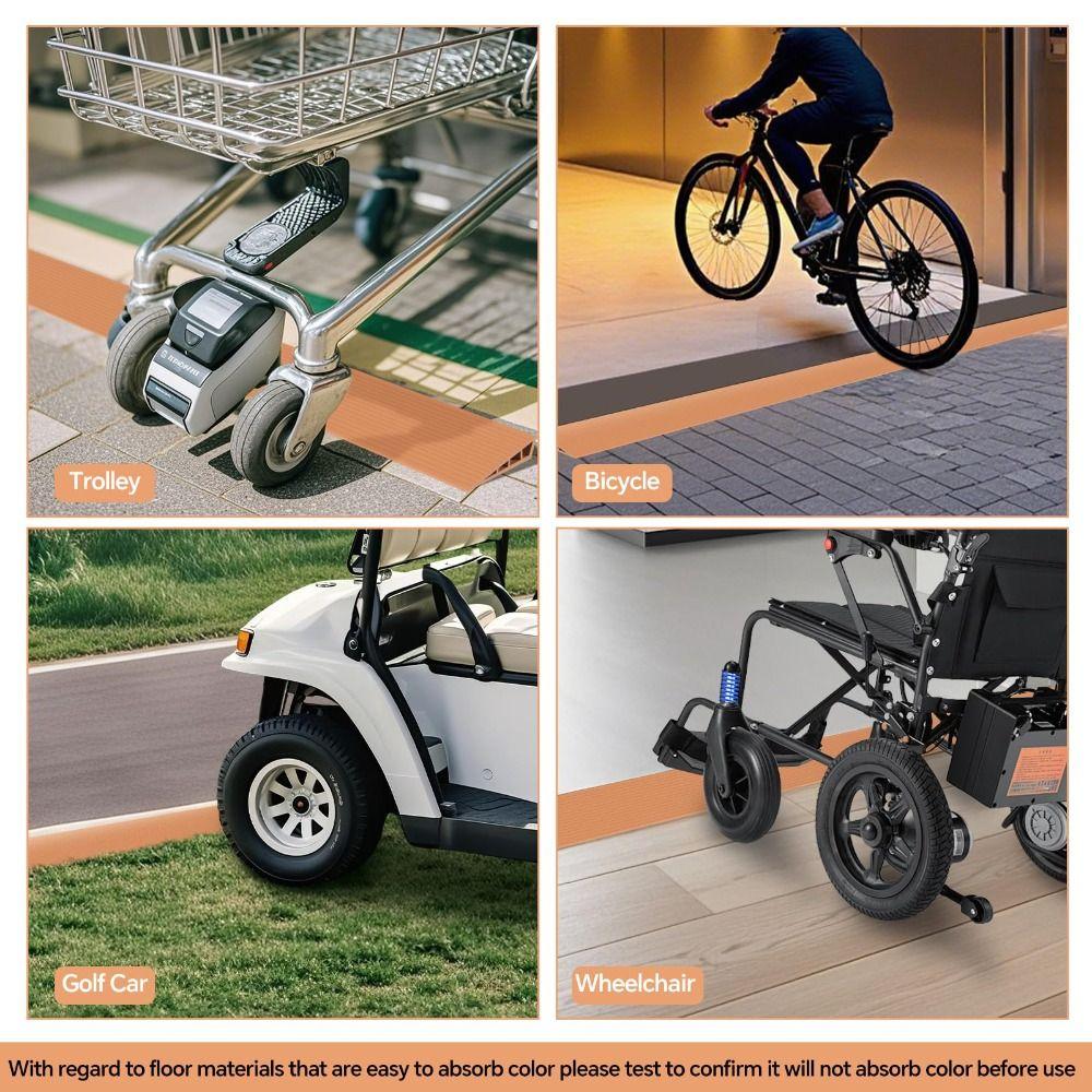 Universal Carpet To Tile Rise Threshold Ramps 60cm Self Adhesive Wheelchairs Ramps Soft PVC Home Steps Household