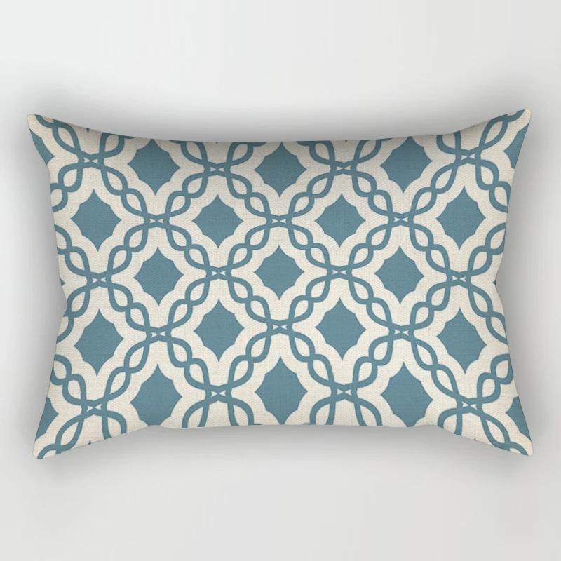 Nordic Sweet Home Light Blue Geometric Pillowcase Decorative Sofa Cushion Cover Pillowcase
