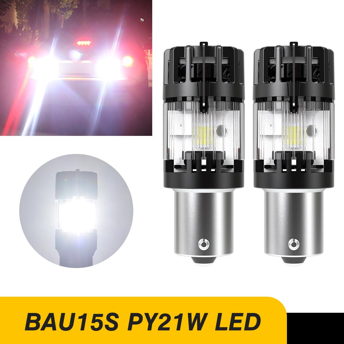 

2pcs 1157 BAY15D P21/5W Canbus Led Car Lights Super Bright Amber Red Turbo Diode DC 12V For Cars For Peugeot 3008 107 106 1157 BAY15D P21/5W білий