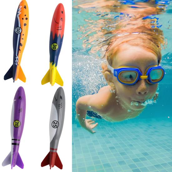 4Pcs Diving Pool Toys Underwater Swimming Throwing Diving Gliding Shark Swimming Glides Toys for Learning To Swim